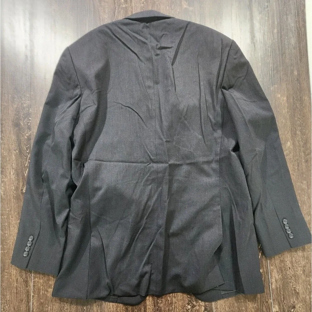 Pronto Uomo Men's Suit Jacket 43L Black 2 Button Wool Sport Coat‎ Blazer